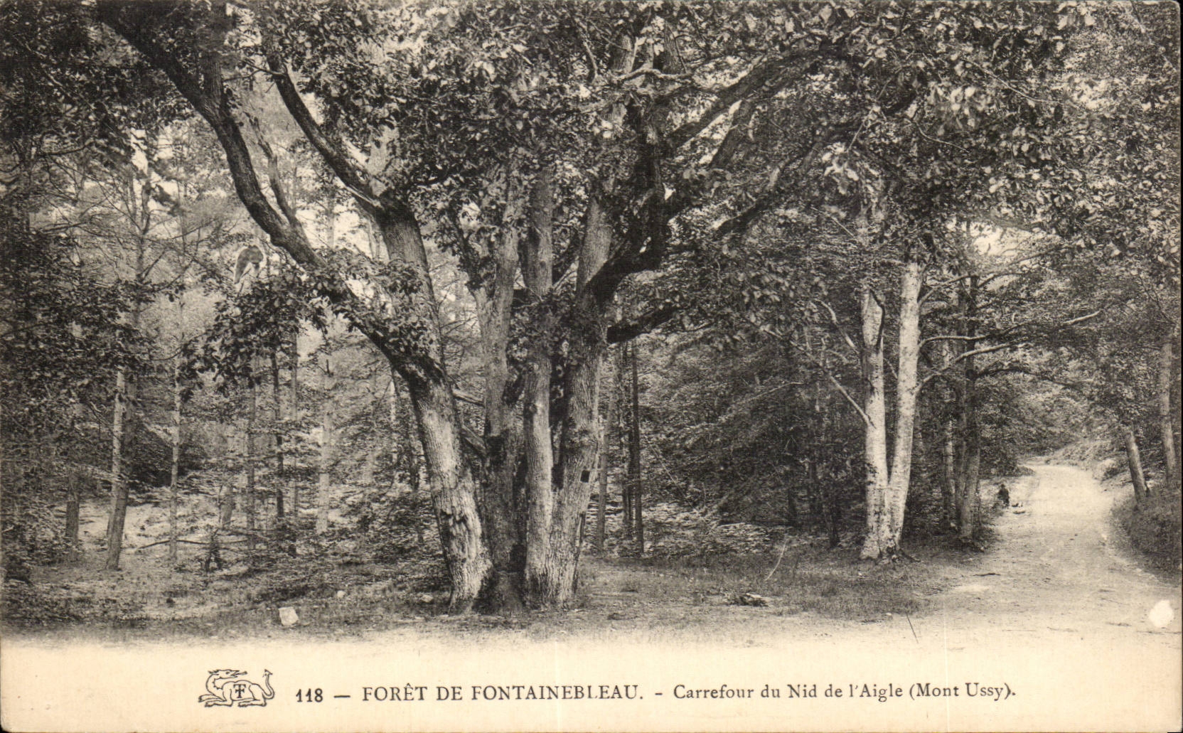 Forêt de Fontainebleau — Carrefour du Nid de l'Aigle (Mont Ussy) — Éditeur non identifié, n° 148