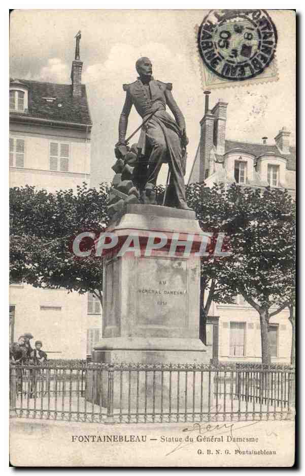 Fontainebleau — Statue des Generals Damesme — G.B.N. G. Fontainebleau