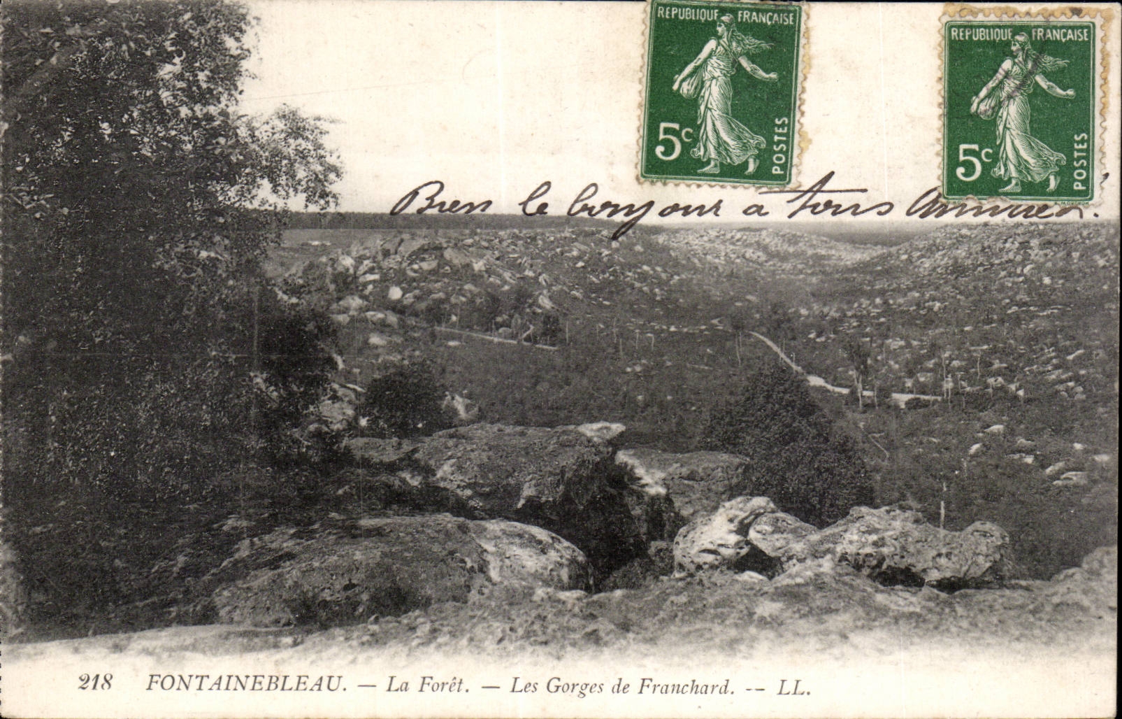 Fontainebleau — La Foresta — Las Gorges de Franchard — LL. — n° 218