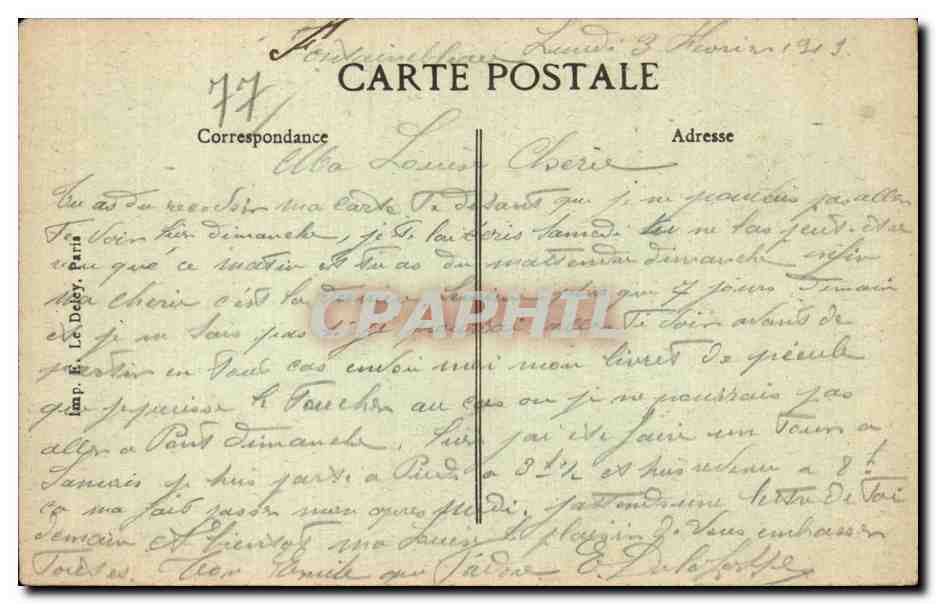 Forêt de FONTAINEBLEAU — L'Hippopotame — Éditeur D. (n°29) — Verso