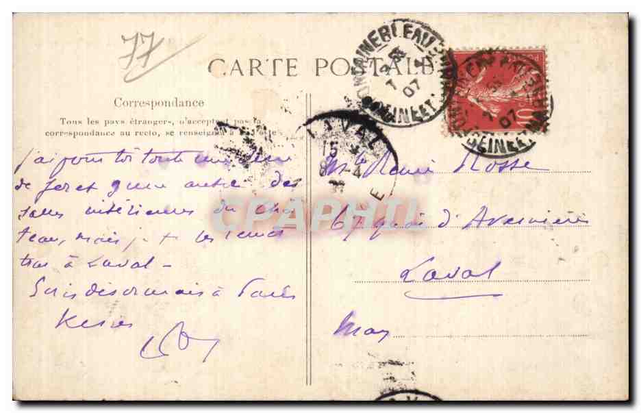 Forêt de Fontainebleau — Kreuz von Toulouse — E.L.D. n°123 — Rückseite
