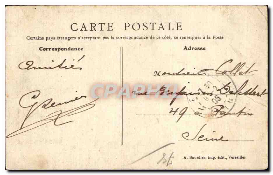 CPA La Celle les Bordes Petit salon des massacres — Rückseite