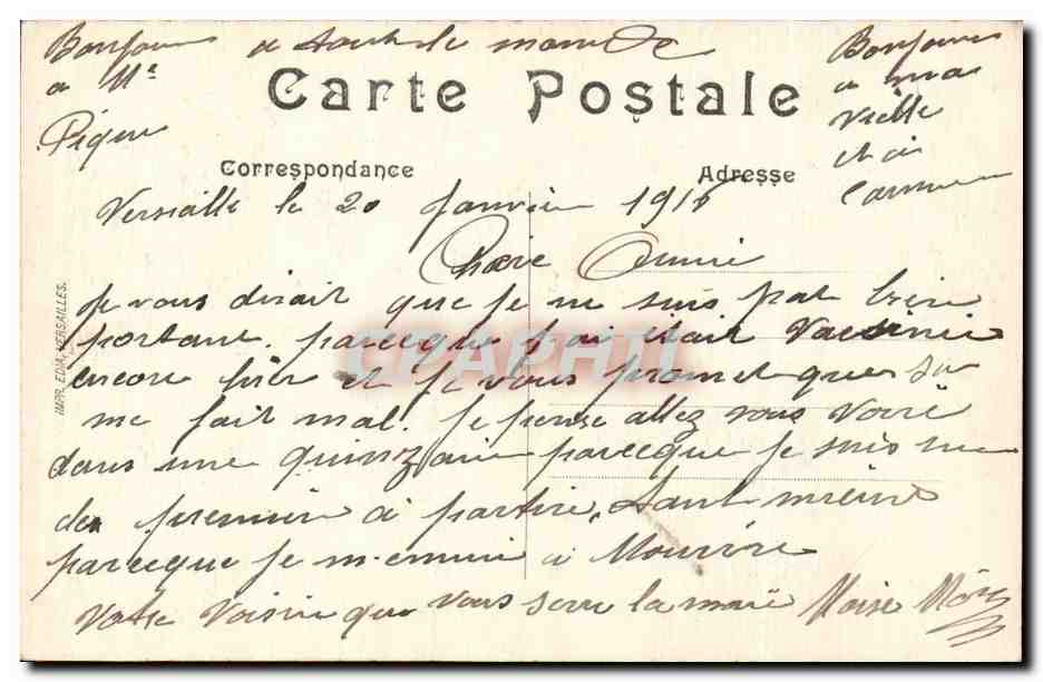 CPA Une pensee de Versailles — Verso
