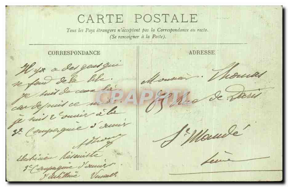 CPA Versailles La caserne Le quartier de la reine  — Rückseite