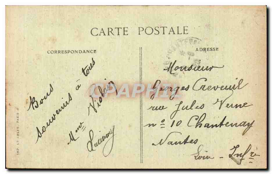 CPA Versailles Galerie des glaces ou ut signe le traite le 28 juin 1919 — Verso