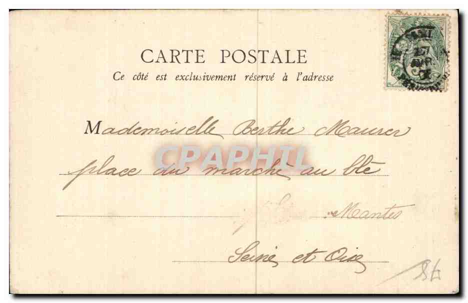 CPA Saint Germain en Laye Monument de Thiers — Verso