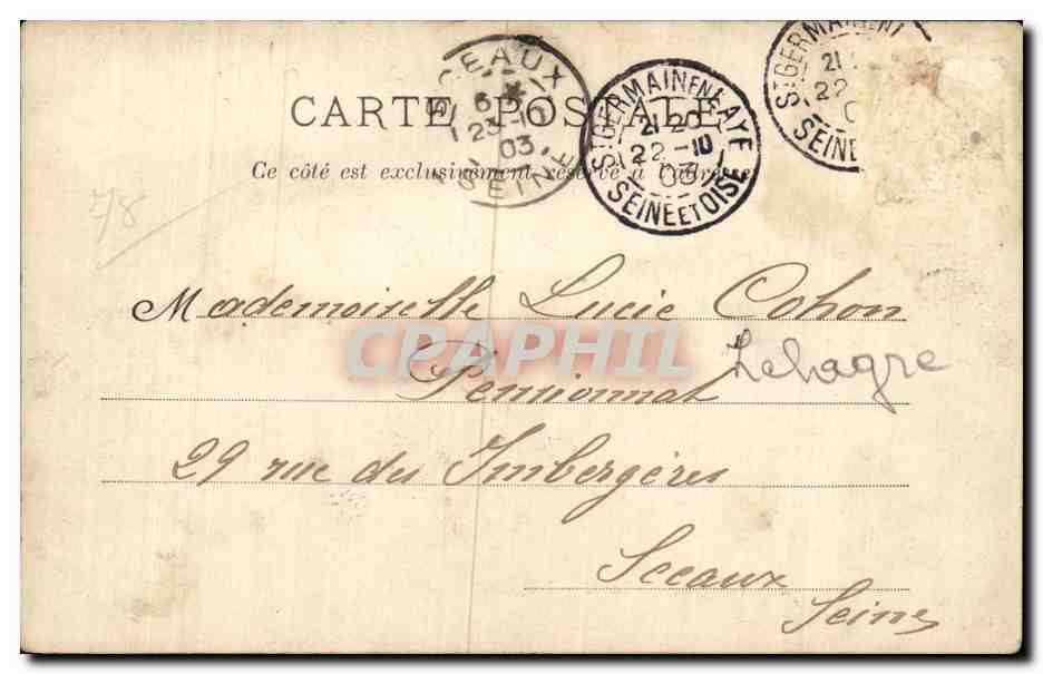 CPA Saint Germain en Laye L eglise  — Verso