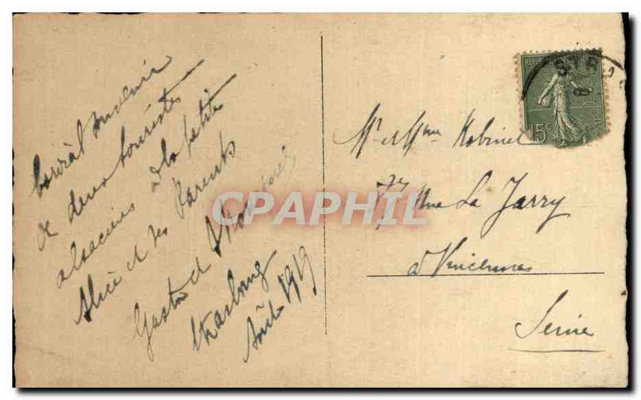 CARTE PHOTO Femmes et enfant Folklore costume Strasbourg  — Verso