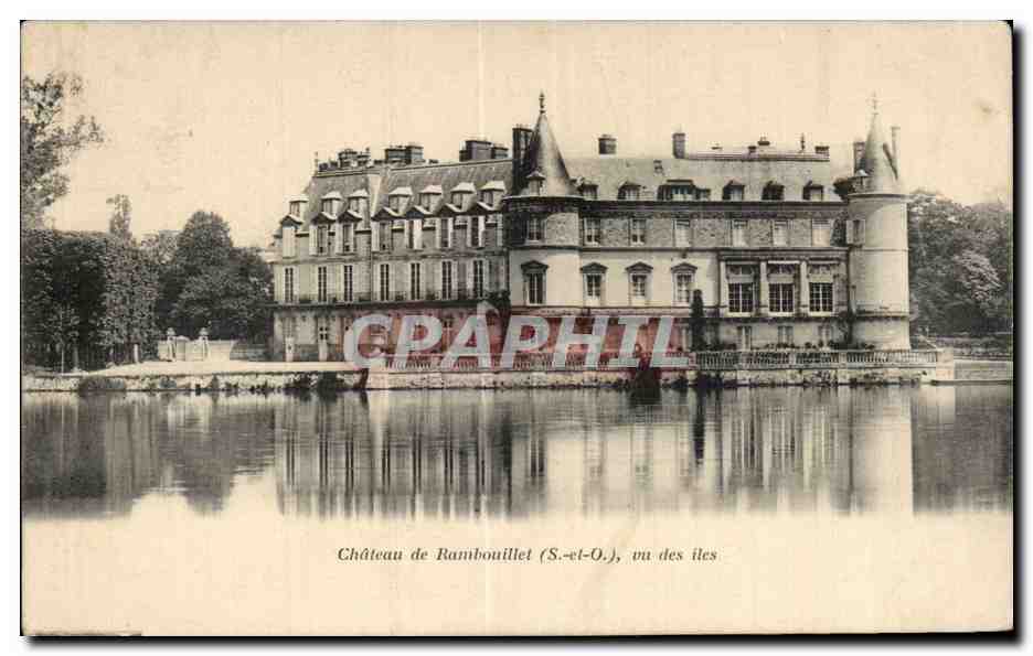 Antike Ansichtskarte Château de Rambouillet Ansicht der Inseln