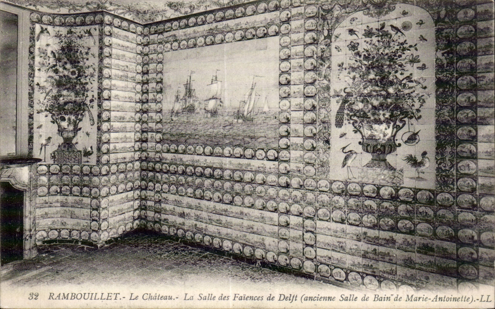 Le Château de Ramboillet — La Salle des Faïences de Delft (ancienne Salle de Bain de Marie-Antoinette) — LL