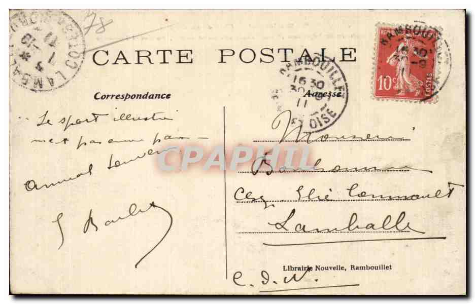 CPSM Rambouillet Le chateau vu des Iles Residence de Napoleon 1er  — Rückseite