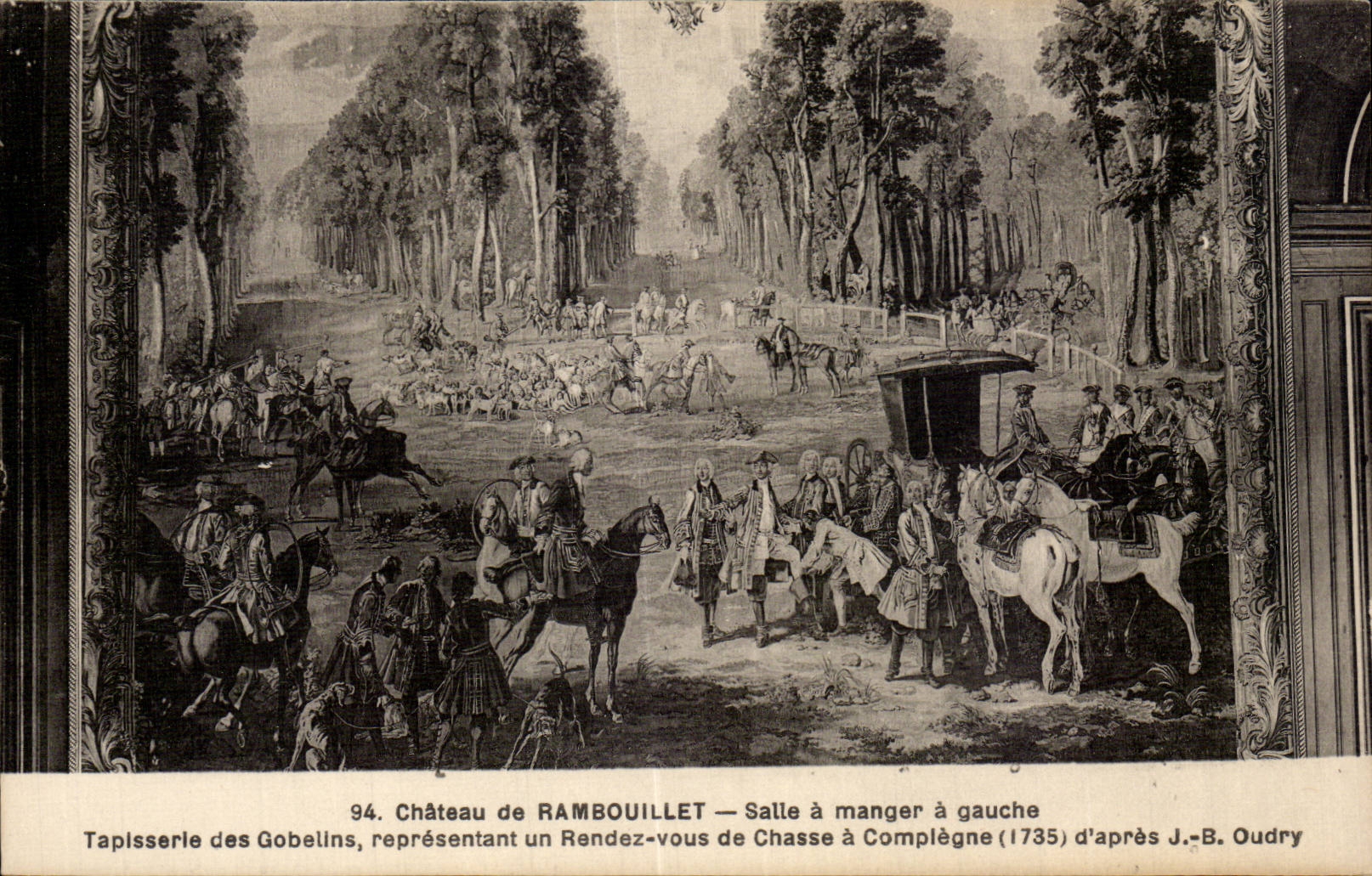 CPA Rambouillet Le chateau Salle a manger a gauche Tapisserie des Gobelins Rendez vous de chasse