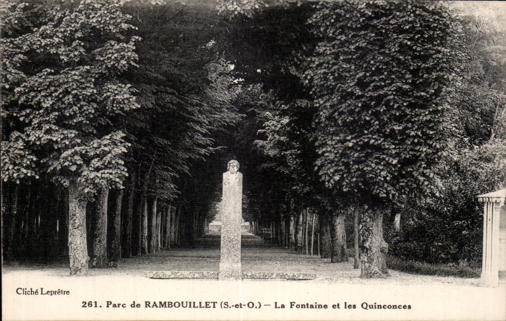 Park von RAMBOUILLET (S.-et-O.) — La Fontaine und die Quinconces — Leptrétre Cliché, n°261
