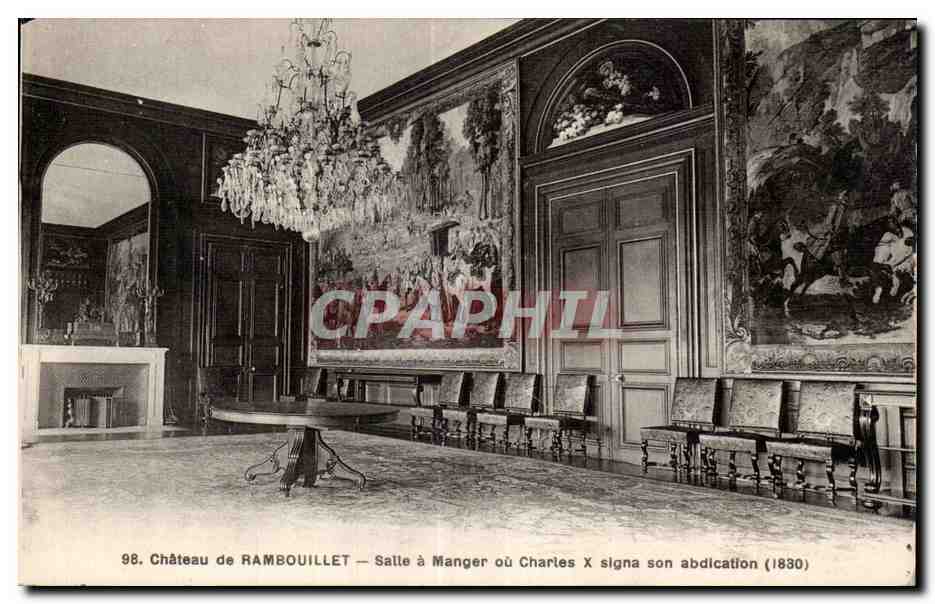 Schloss Rambouillet — Speisesaal, in dem Karl X. seine Abdankung unterschrieb (1880)