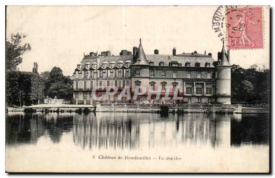 Château de Rambouillet — Vu des îles — A. Bourdier, imp. édit., Versailles