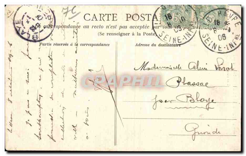 CPA Le Havre Foret de Montgeon Une allee  — Rückseite