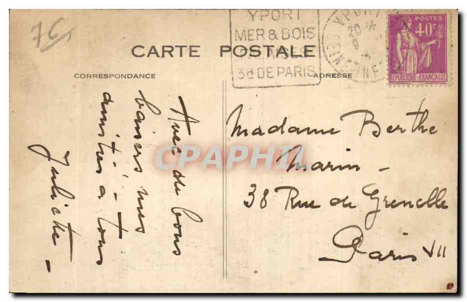 CPA Le Havre Un beau coin du pays des Hallates — Rückseite