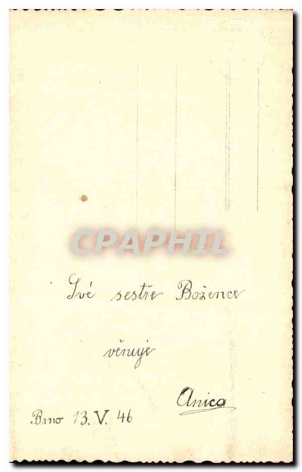CARTE PHOTO Jeune femme polonaise 1946 Pologne Polska Costume — Rückseite
