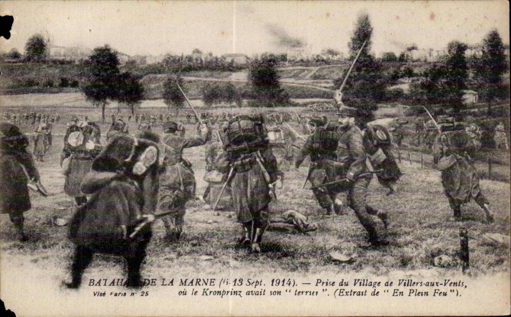 CPA Militaria Bataille de la Marne Prise du village de Villers aux Vents 