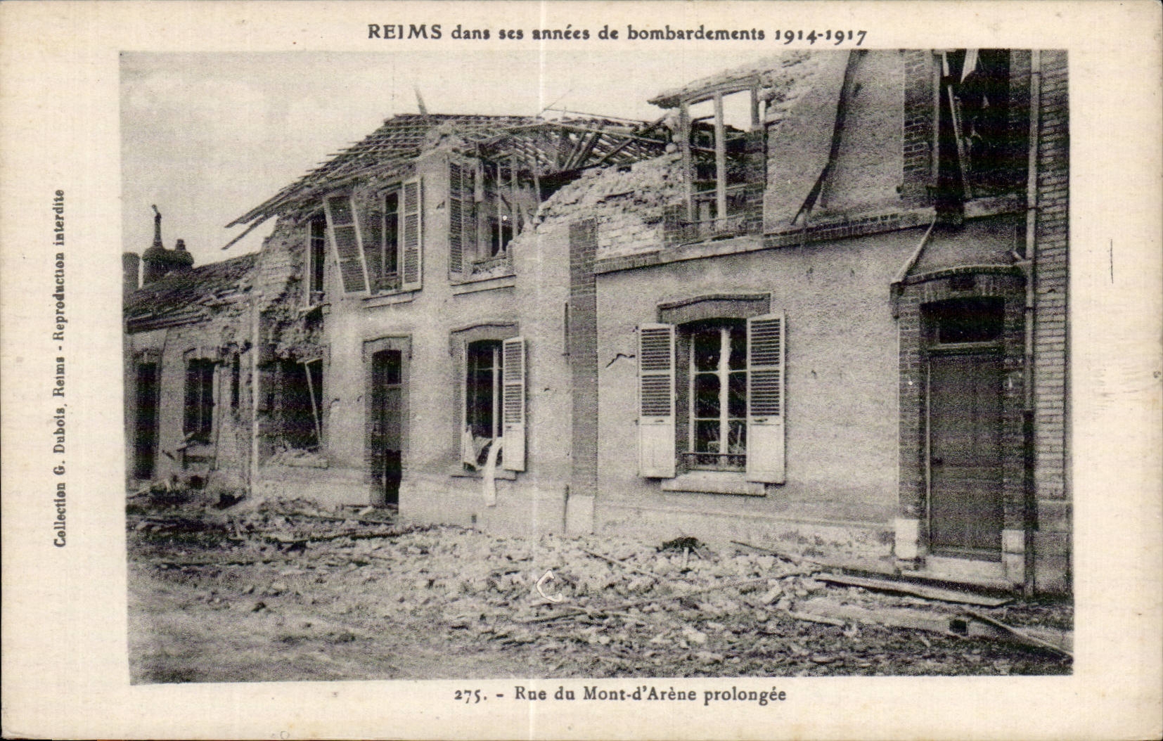 CPA Militaria Reims Rue du Mont d Arene prolongee