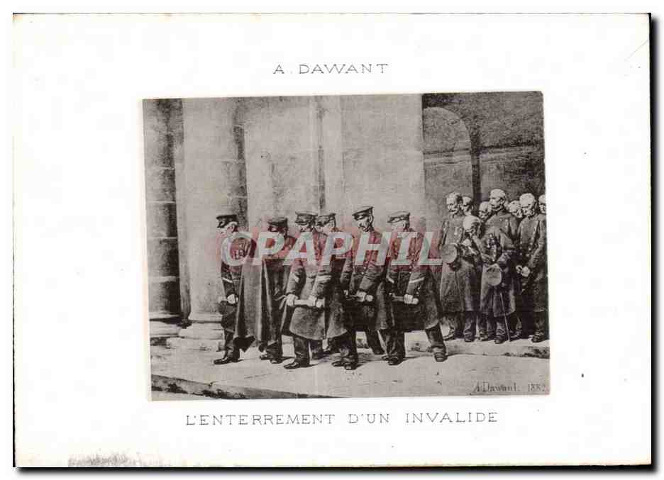 CPA Militaria Dawant L enterrement d un invalide 