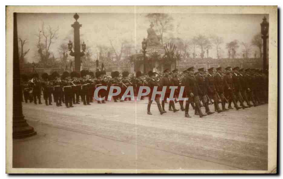 CPA Militaria Funerailles du Marechal Foch 26 mars 1929 Delegations militaires americaine et anglaise