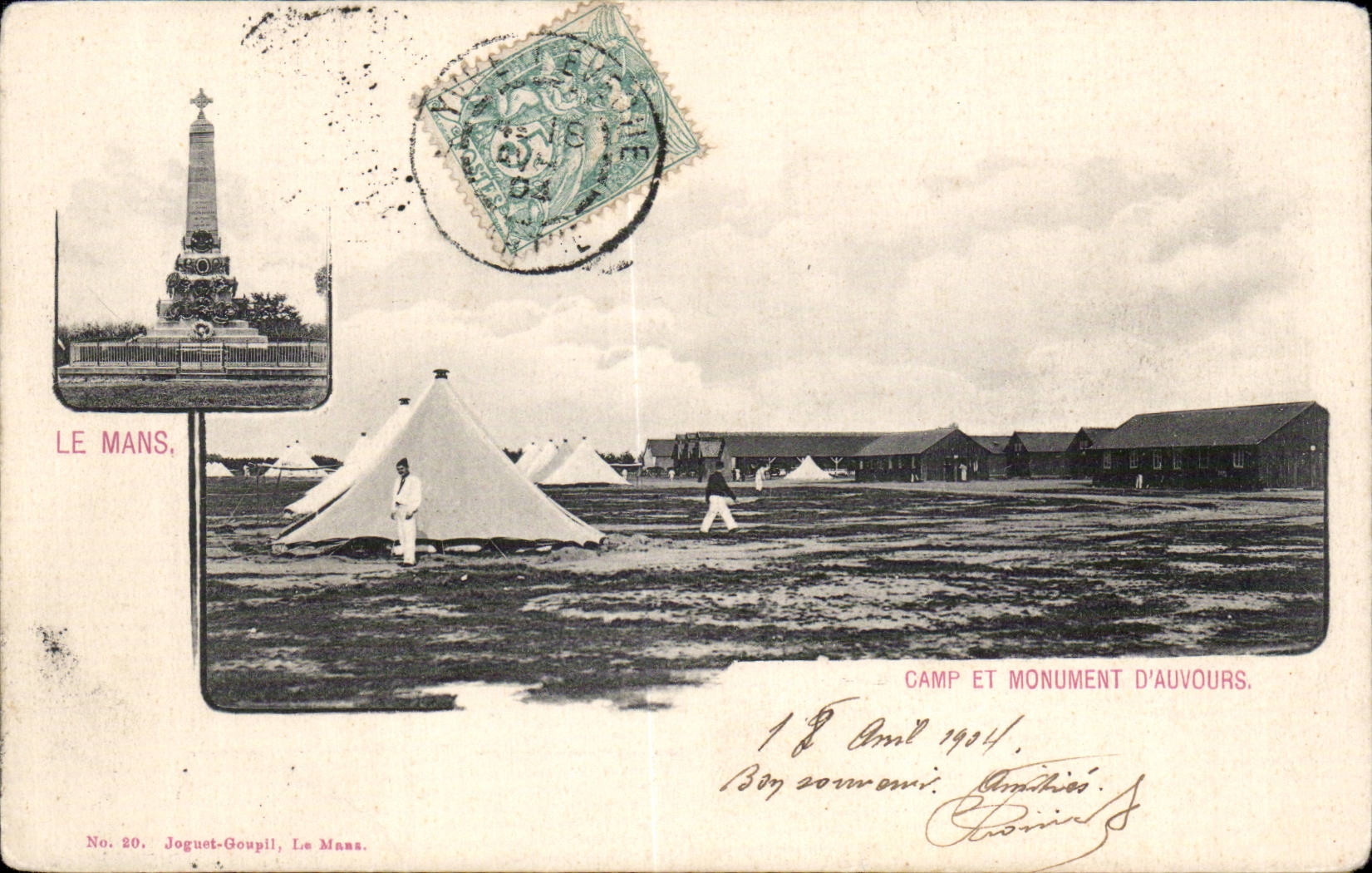 CPA Militaria Camp et monument d Auvours Le Mans 