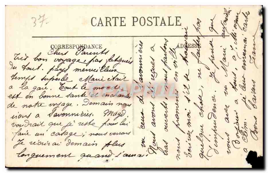 CPA Tours Rue nationale et Credit Lyonnais  — Rückseite
