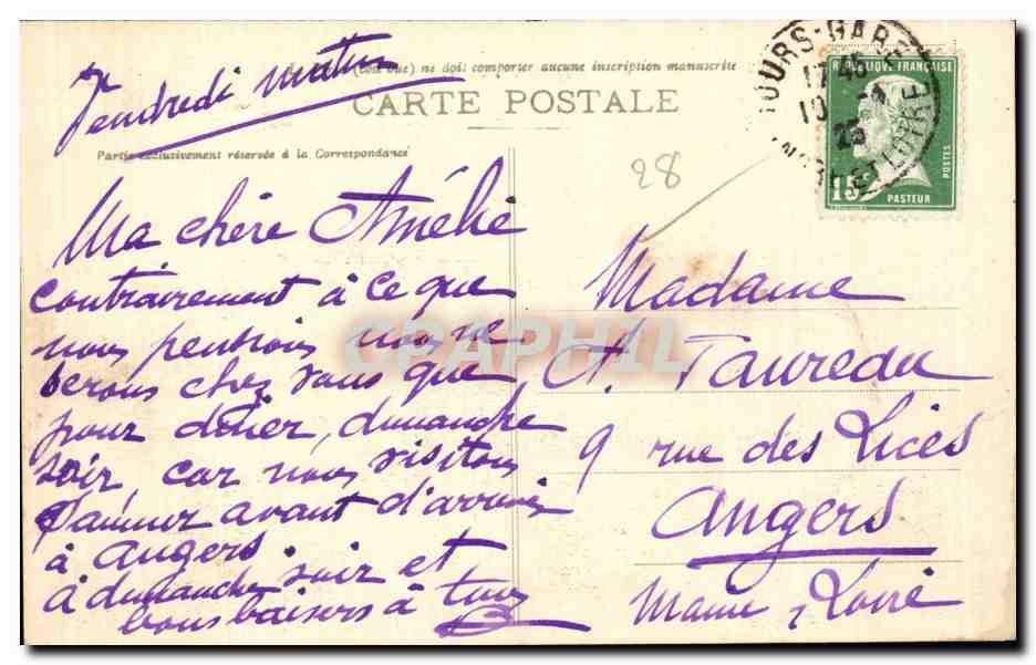 CPA Chartres Vue prise de la Courtille — Rückseite