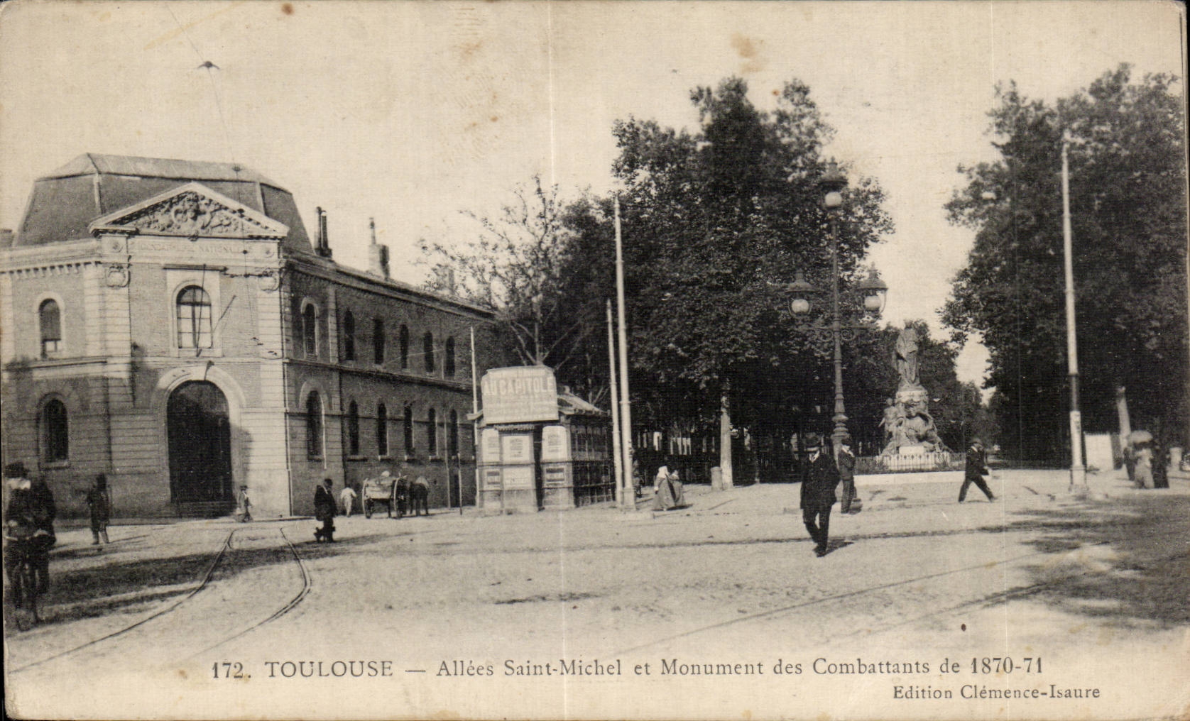 CPA Toulouse Allees Saint Michel et monument des combattants de 1870 1871