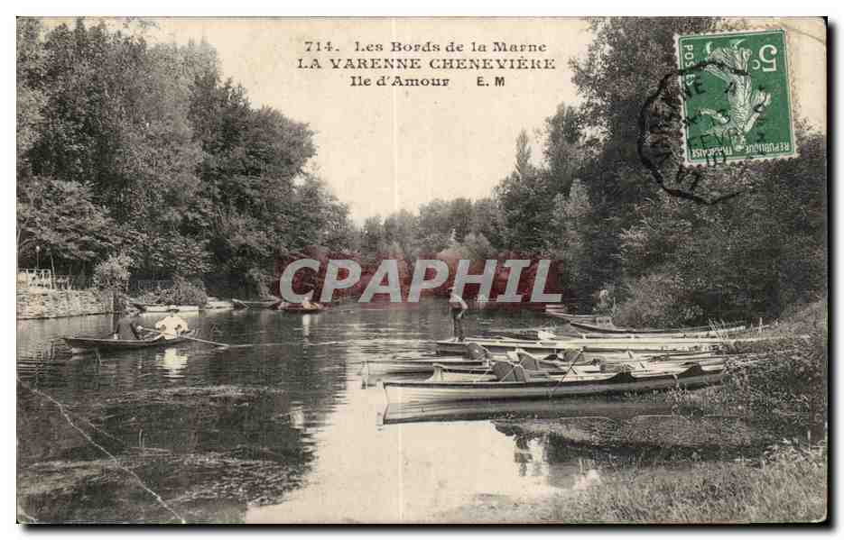 CPA Bords de la Marne La Varenne Cheneviere Ile d amour