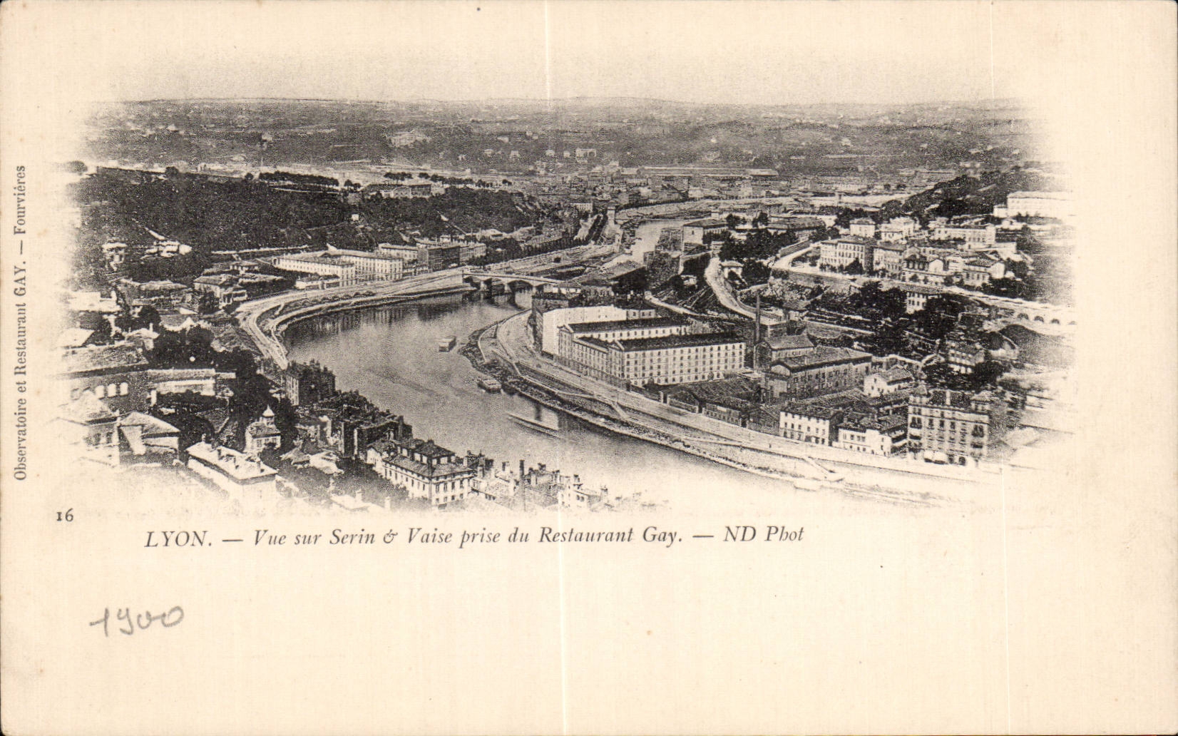 LYON — Vue sur Serin & Vaise prise du Restaurant Gay — Observatoire et Restaurant GAY. — ND Pbot