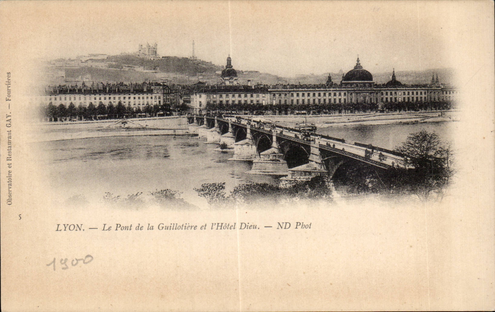 LYON — Le Pont de la Guillotière et l'Hôtel Dieu — ND Phol
