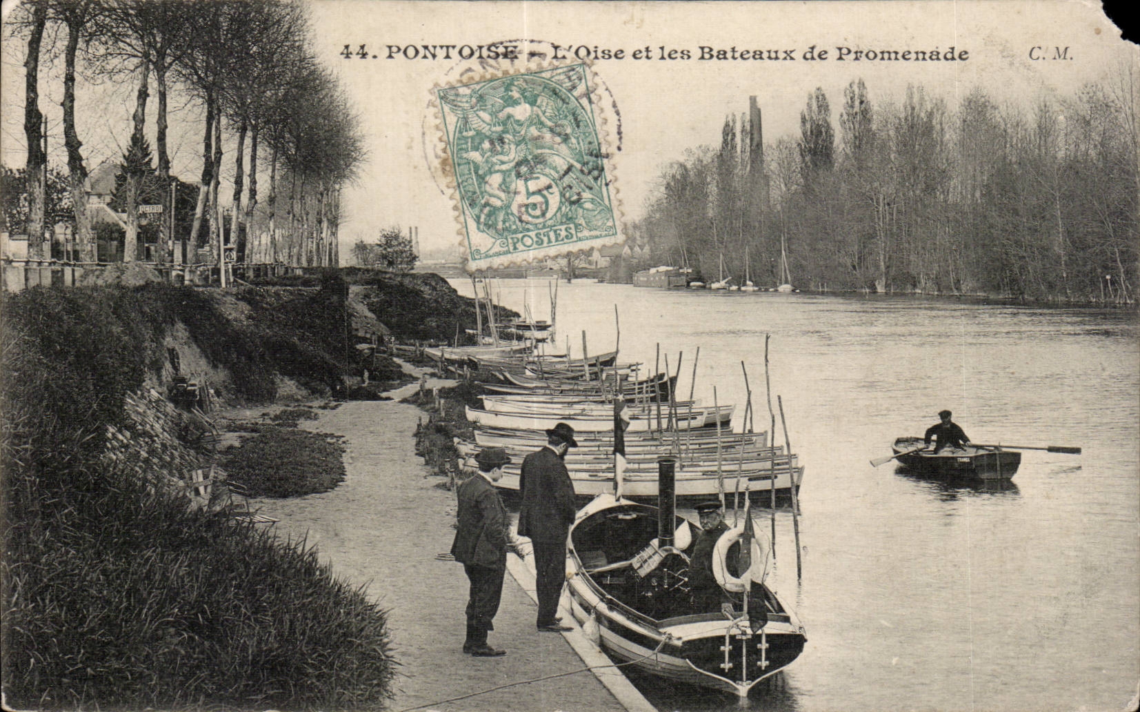 CPA Pontoise L oise et les bateaux de promenade