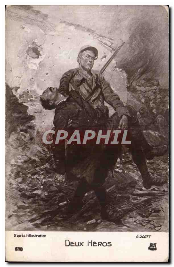 Deux Héros — D'après l'illustration de G. Scott — Galerie Patriotique, série 670