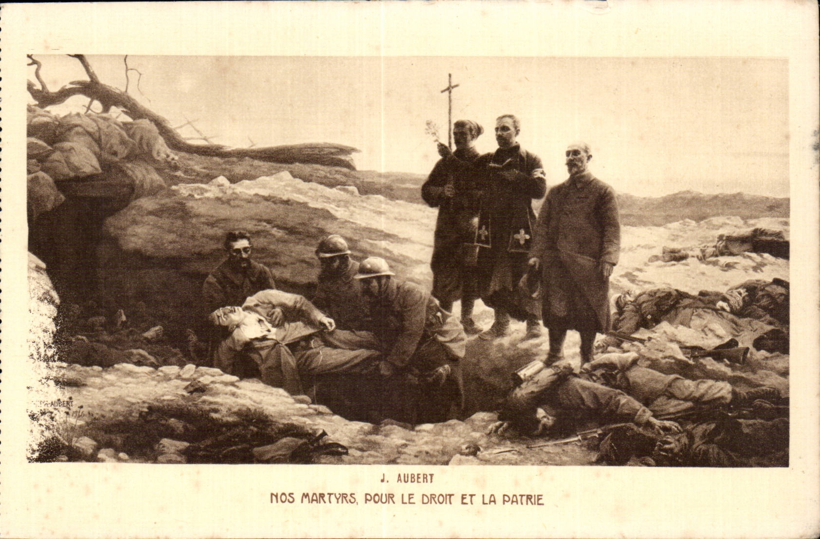 CPA Militaria Aubert Nos martyrs pour le droit et la patrie