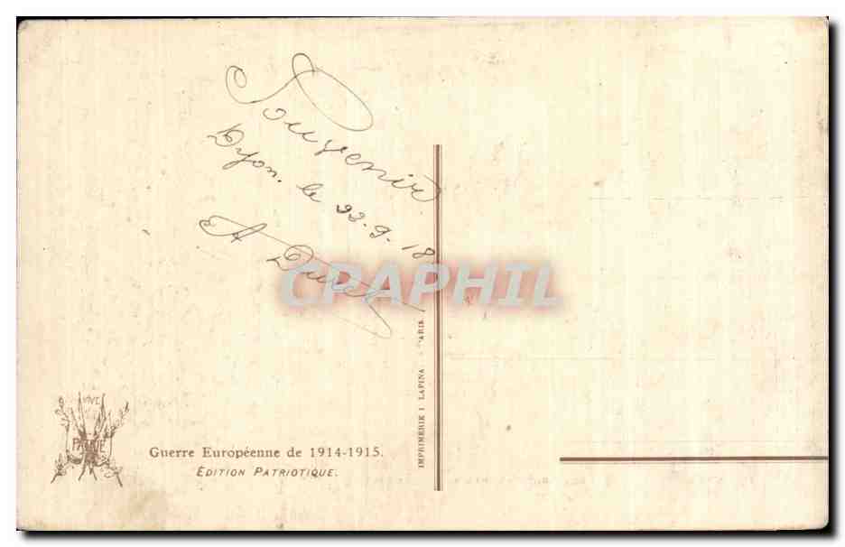 CPA Militaria Bataille des Flandres Flechissement des masses allemandes  — Rückseite