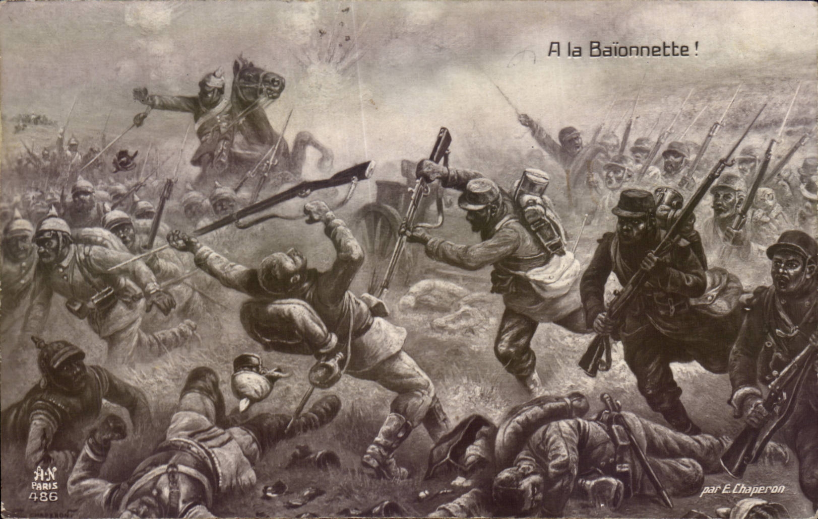 CPA Militaria A la baionnette !