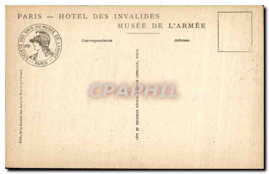 Vision de Napoléon à la veille des désastres — Musée de l'Armée — E. Dupain, n° 596 — Rückseite