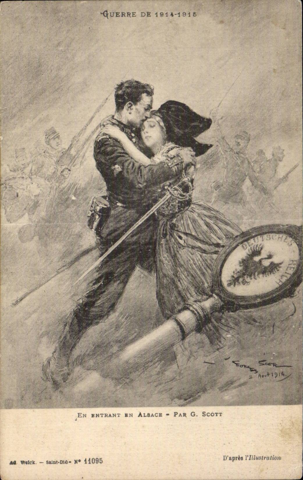 CPA Militaria Guerre de 1914 1915 En entrant en Alsace Scott