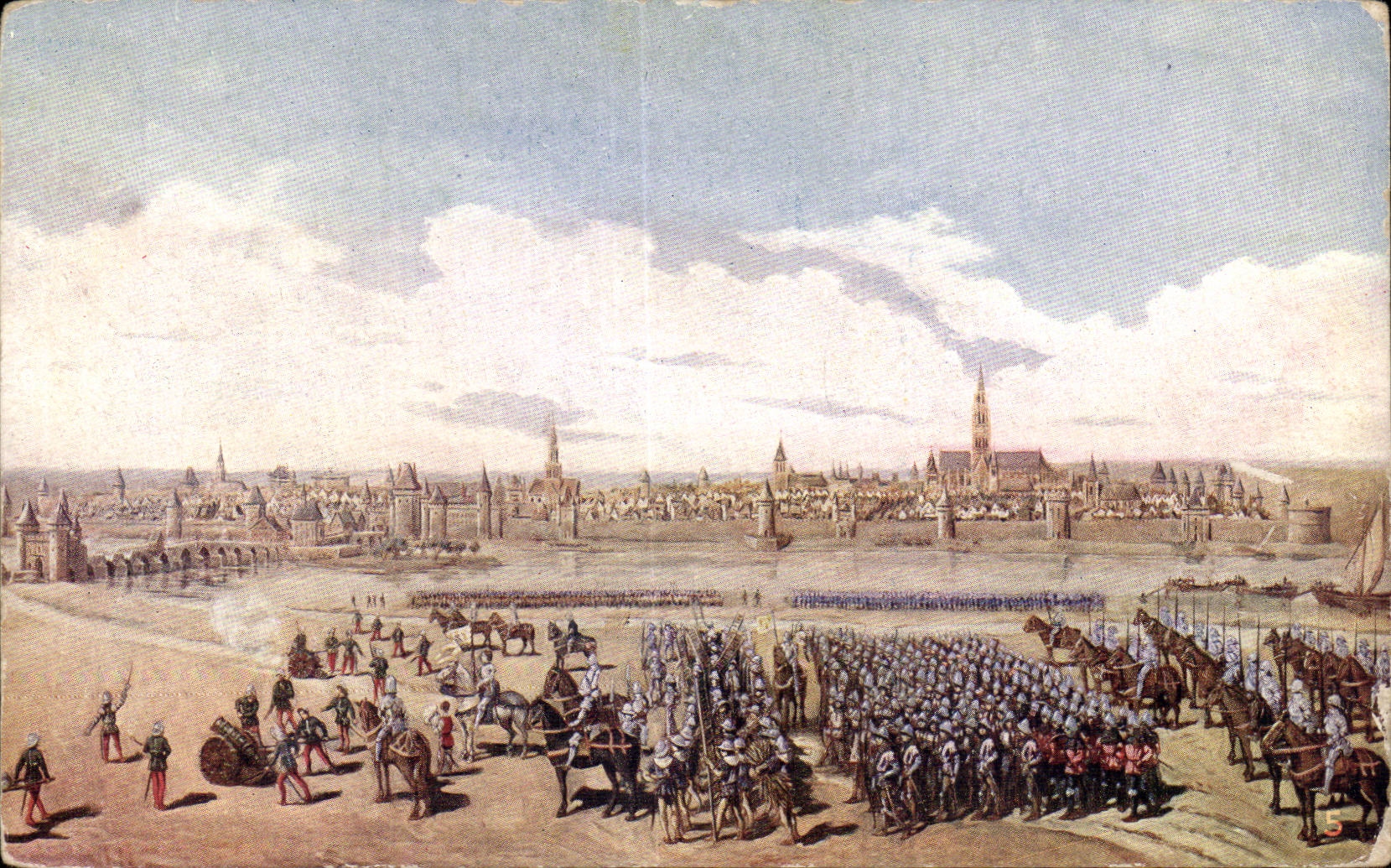 CPA Militaria Tableau Prise du Fort et du pont des Tourelles par Jeanne 