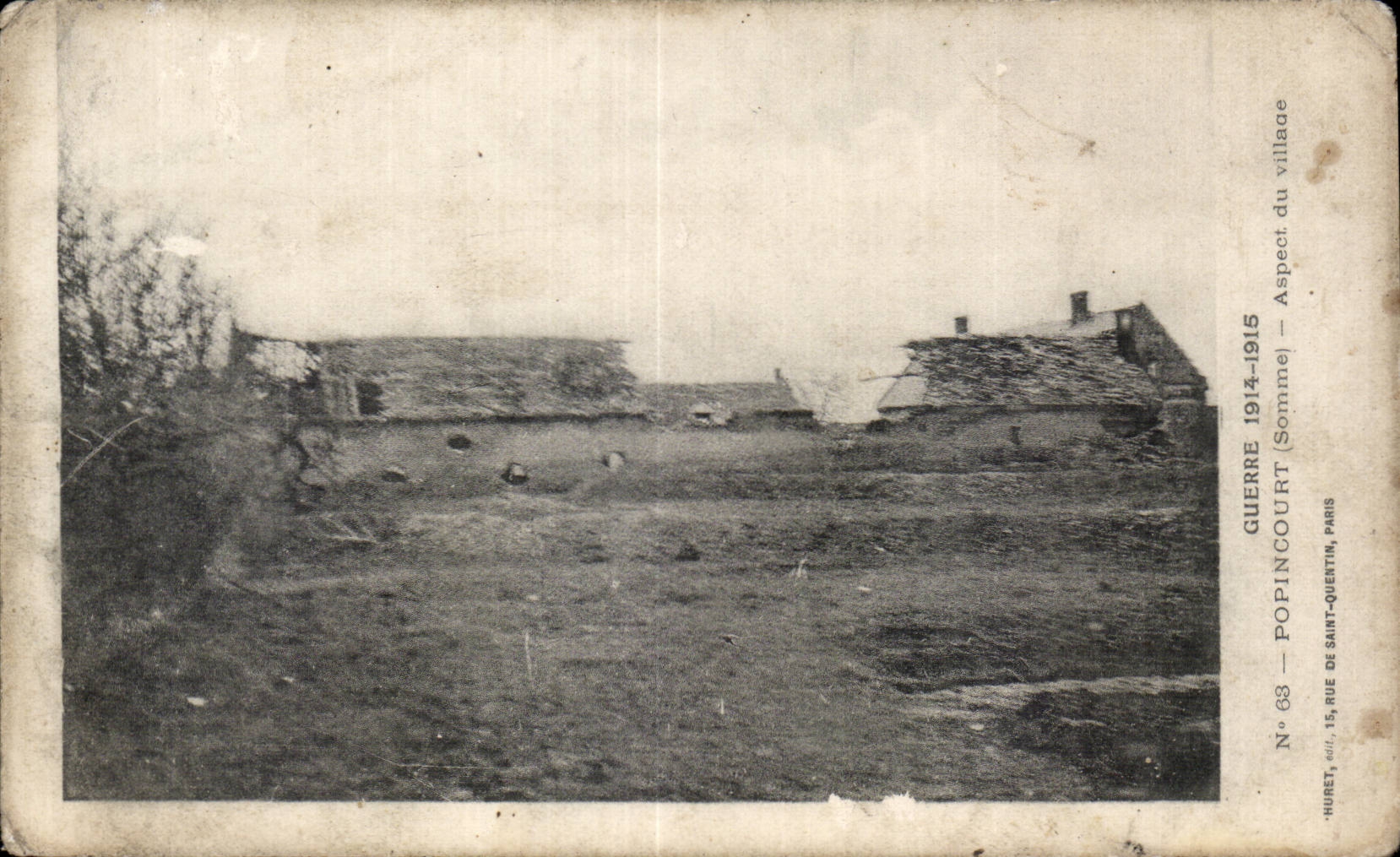CPA Militaria Guerre 1914 1915 Popincourt Aspect du village 