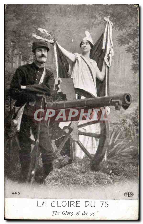 CPA Militaria La gloire du 75 Marianne