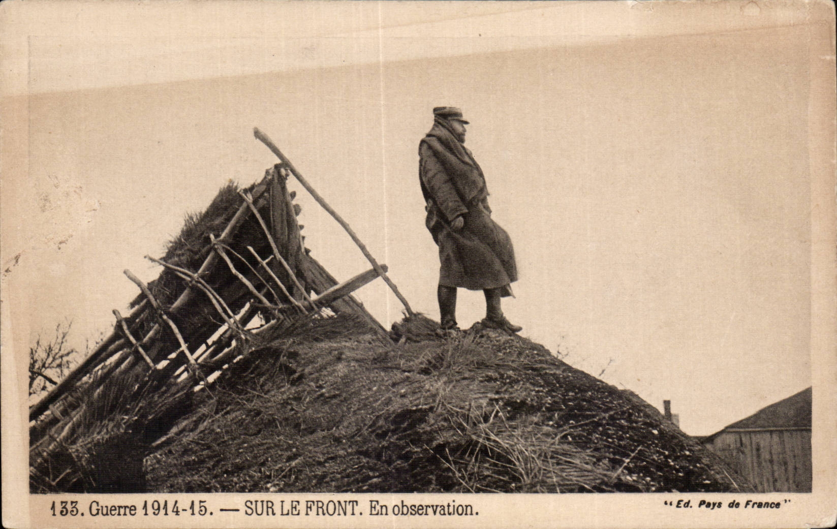 CPA Militaria Guerre 1914 1915 Sur le front En obervation 