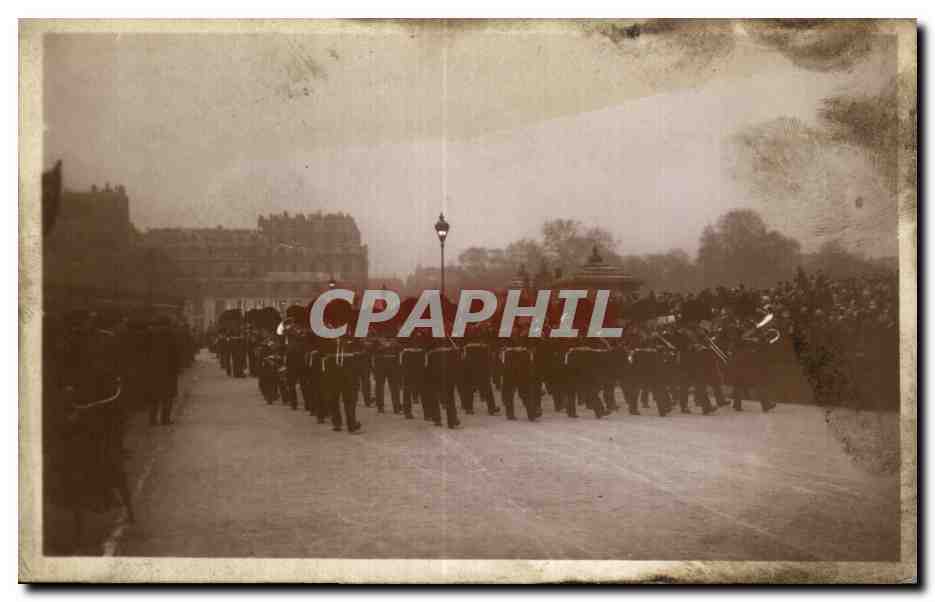 CPA Militaria Funerailles du Marechal Foch 26 mars 1929 Musique des Coldstream Guards Paris 