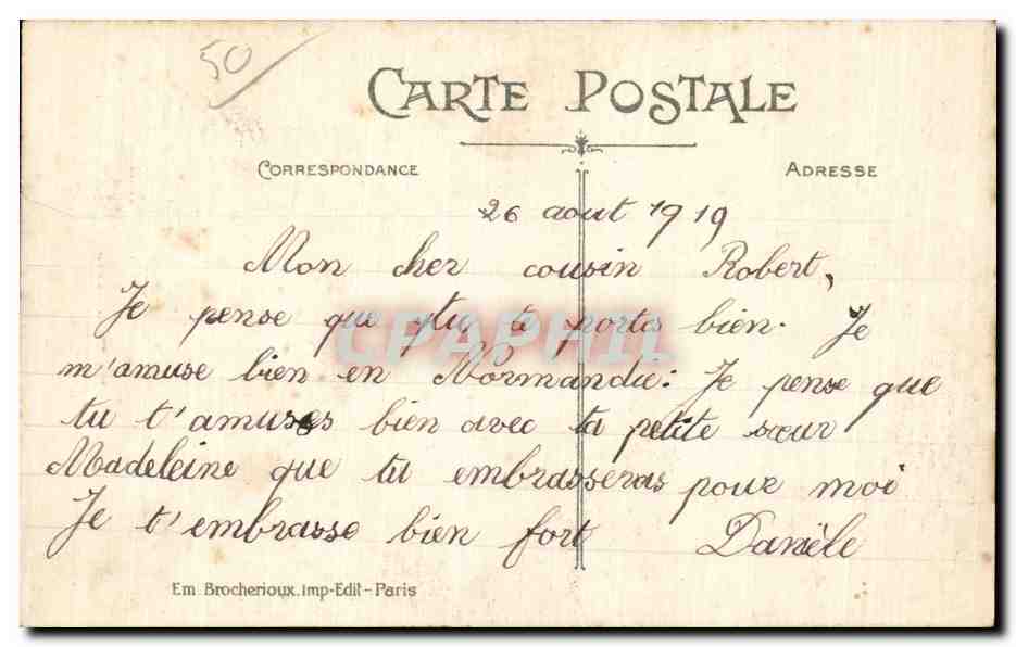 Folklore - Costumes - La Normandie - Villedieu les Poeles - CPA — Verso