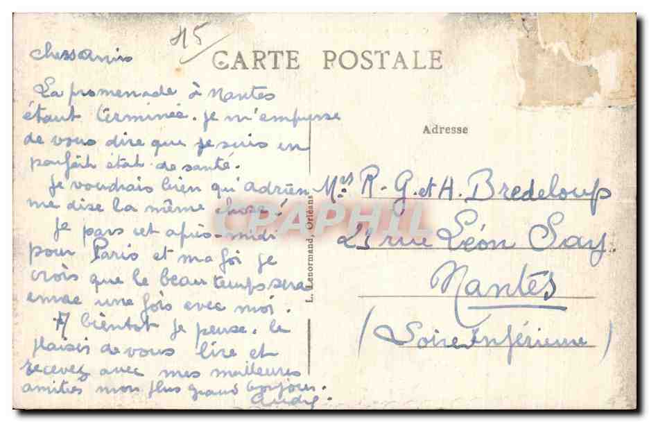 Orleans - Boulevard de Verdun - CPA — Rückseite