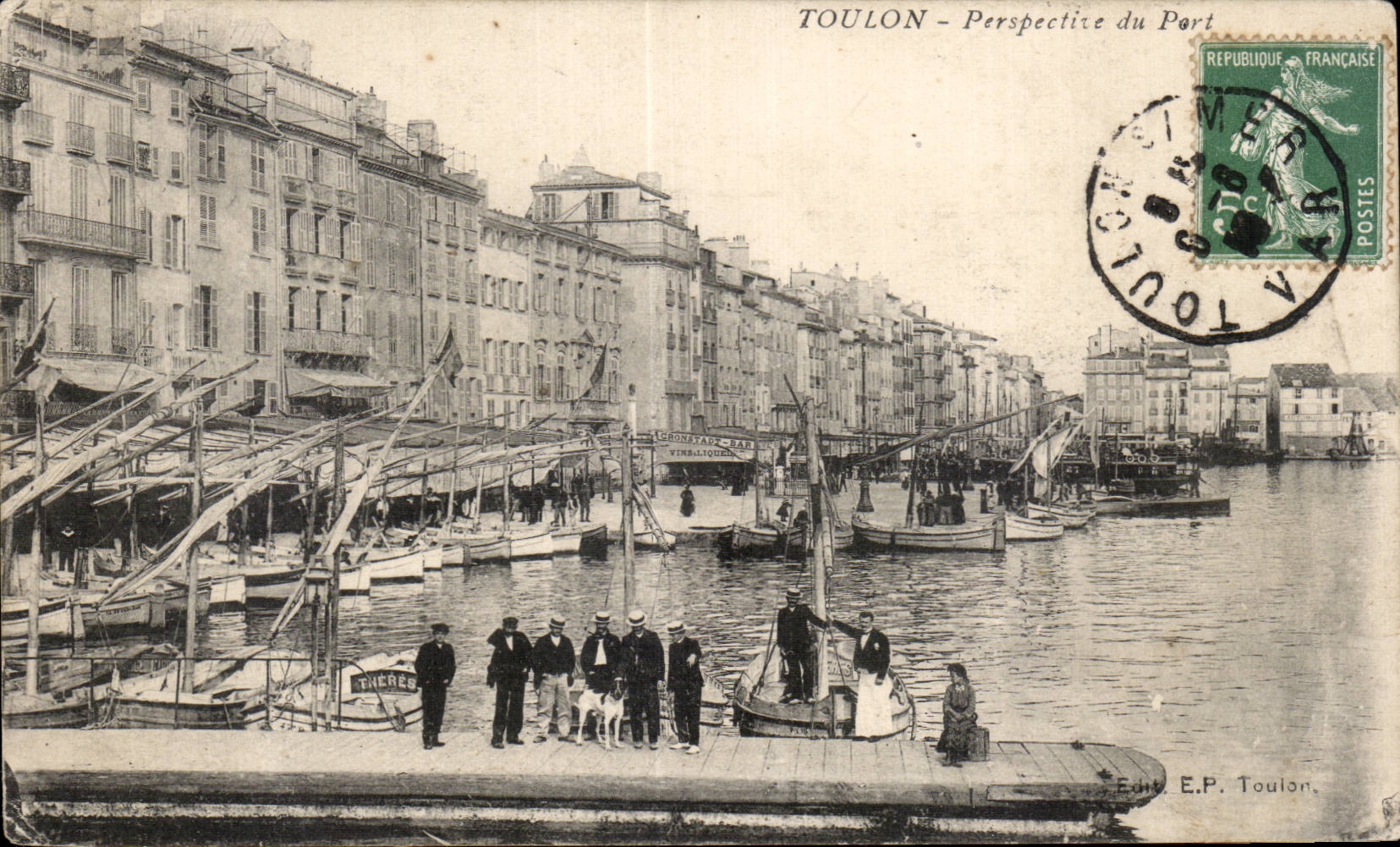 TOULON - Perspective du Port — Éd. E.P. Toulon, n° 33 - Anverso
