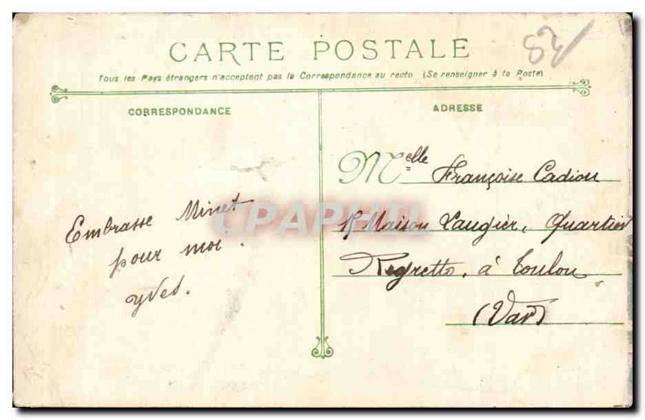 Toulon - Le Quai - Le Courrier de Corse - CPA — Verso