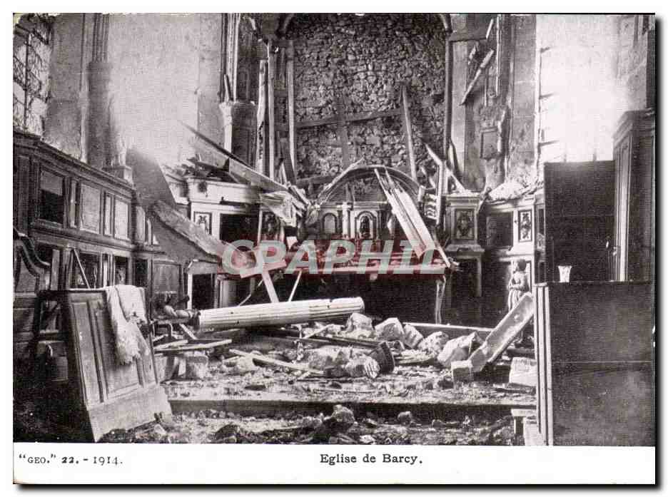 CPA Guerre de 1914 Militaria Eglise de Barcy 